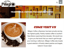 Tablet Screenshot of milagrocoffeeyespresso.com